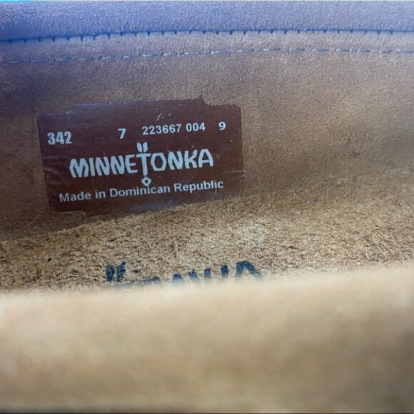 MINNETONKA Brown Suede Skimmer Moccasins - Picture 9 of 10